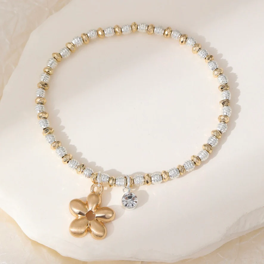Daisy Charm Stretch Bracelet - Image 4