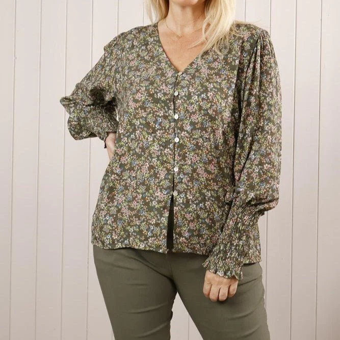 Floral Button-Through Blouse - Outlet - Image 2