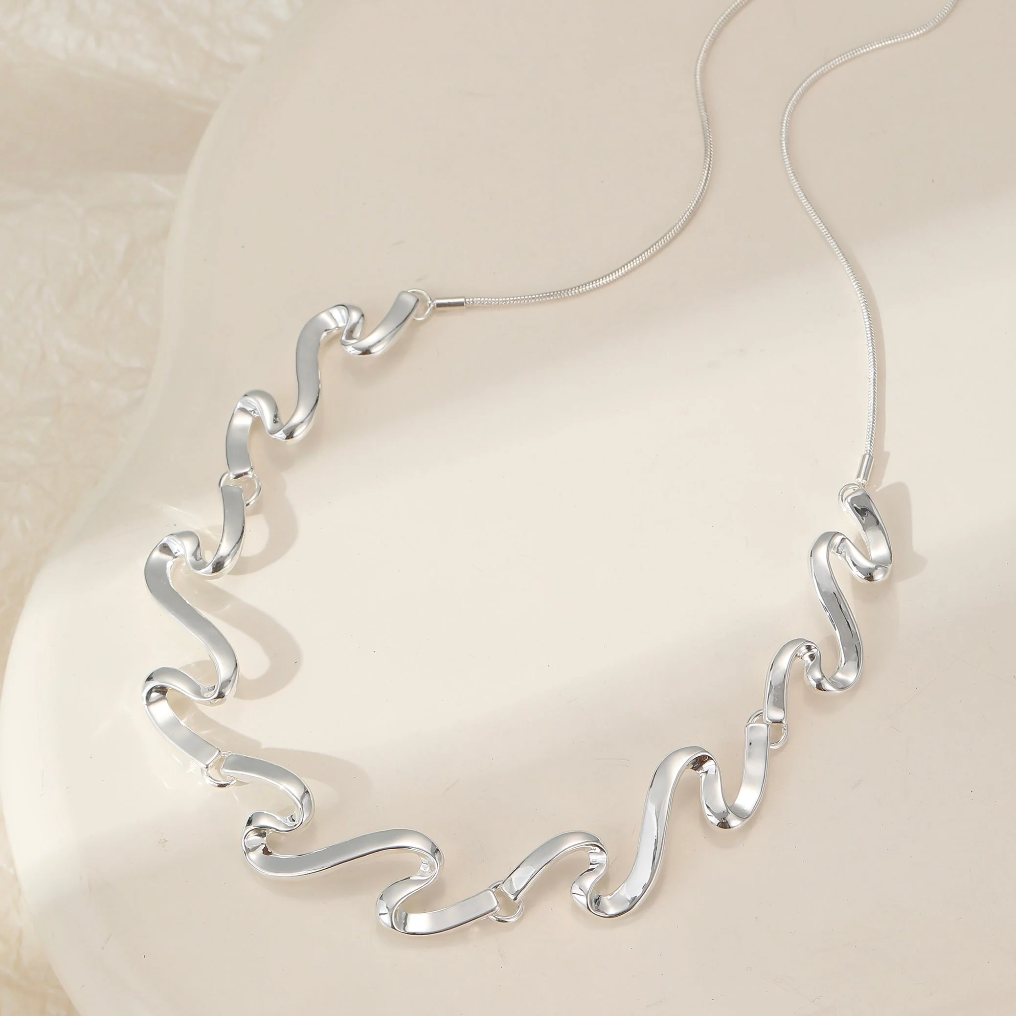 Wave Link Drop Earrings - Image 5