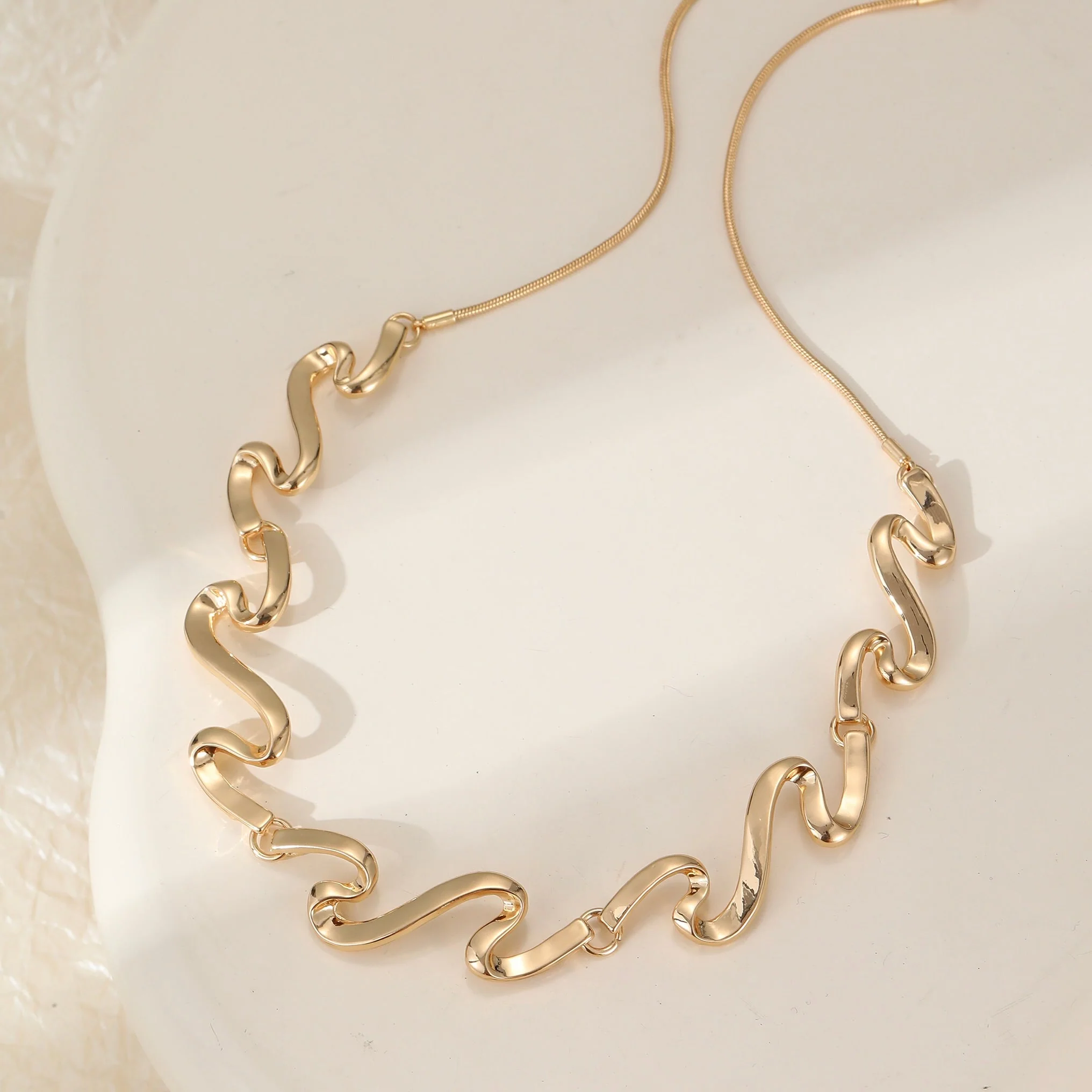 Wave Link Drop Earrings - Image 6